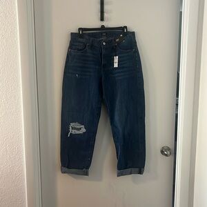 Express Jeans, size 10 regular, boyfriendend style, cropped, distressed